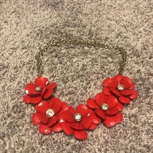 Red flower necklace